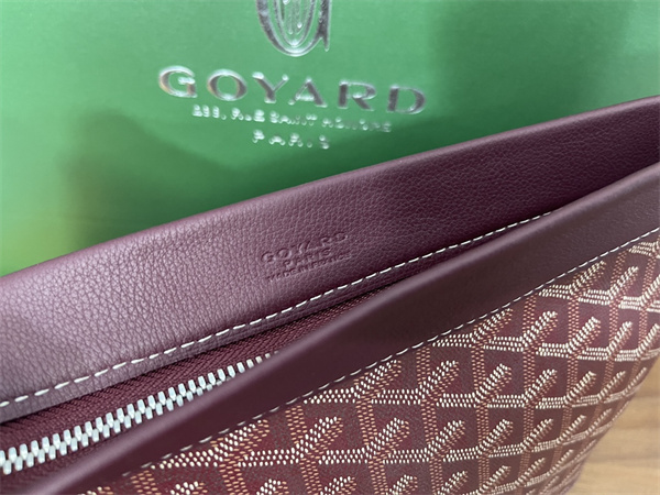 CONTI POUCH Goyardine Canvas&Chevroches Calfskin Burgundy