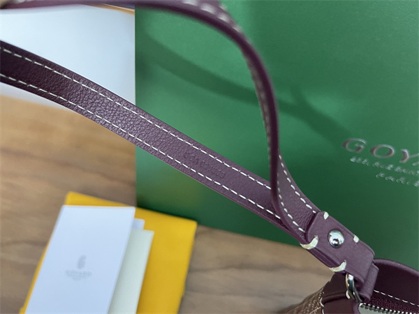 CONTI POUCH Goyardine Canvas&Chevroches Calfskin Burgundy