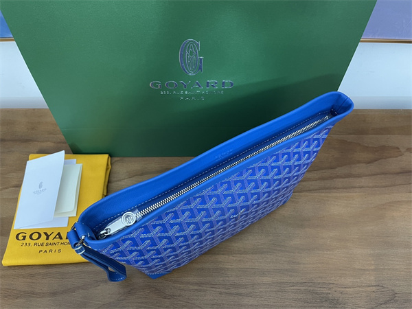 CONTI POUCH Goyardine Canvas&Chevroches Calfskin Sky Blue