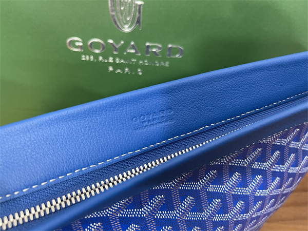 CONTI POUCH Goyardine Canvas&Chevroches Calfskin Sky Blue