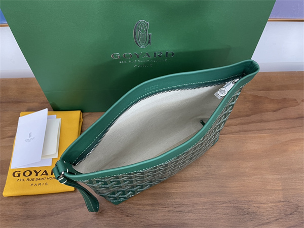 CONTI POUCH Goyardine Canvas&Chevroches Calfskin Green