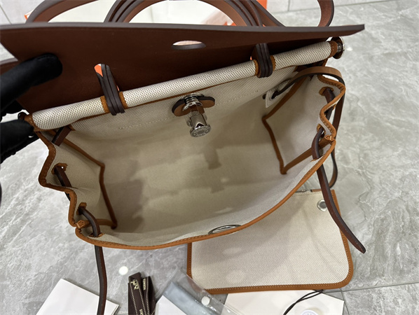 Her.mes Herbag 31 Canvas and Calfskin With Printing