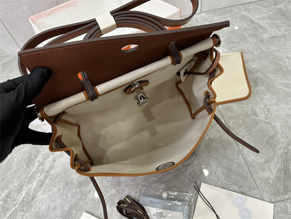 Her.mes Herbag 31 Canvas and Calfskin With Printing