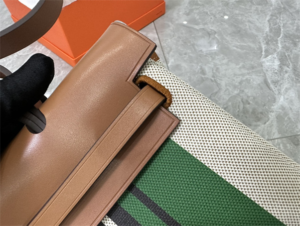 Her.mes Herbag 31 Canvas and Calfskin With Stripe Printing