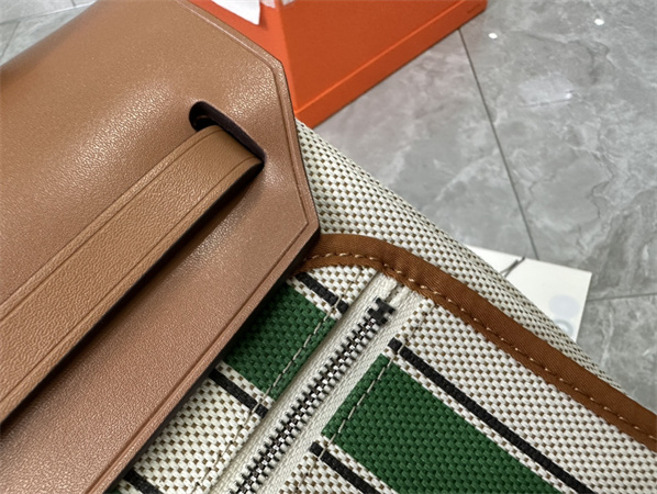 Her.mes Herbag 31 Canvas and Calfskin With Stripe Printing