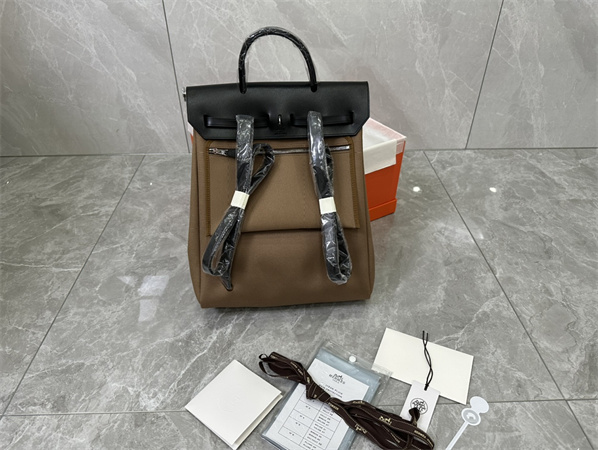 Her.mes Herbag Backpack Canvas and Calfskin