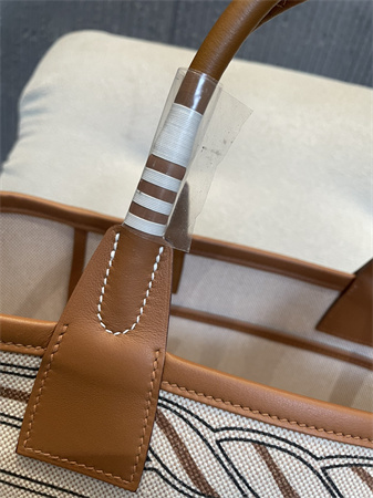 Her.mes Steeple Handbag Hplume Canvas and Swift Calfskin multicolor Printing HS