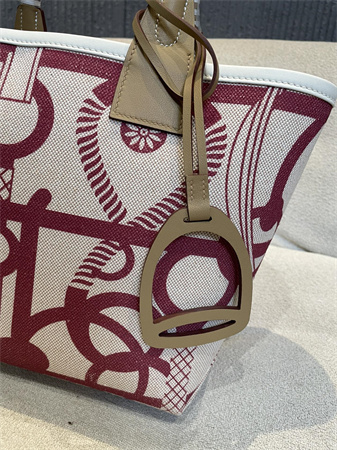 Her.mes Steeple Handbag Hplume Canvas and Swift Calfskin multicolor Printing HS