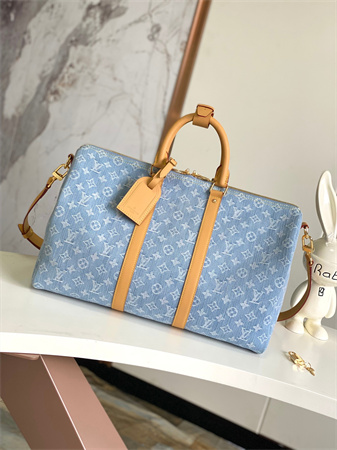 LV Keepall Bandoulière 45 Monogram Denim Sky Blue M25334