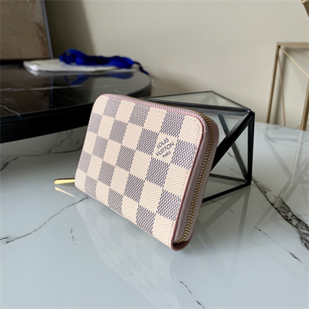 LV Zippy Coin Purse Damier Azur Canvas inside Pink N60229