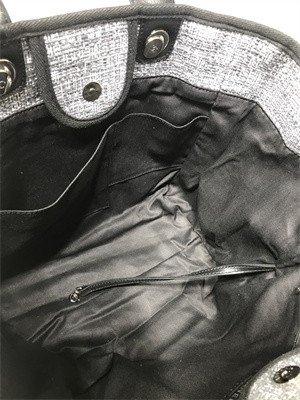 Chanel Deauville Large Shopping Bag Mixed Fibers Gold Tone Metal Black A66941