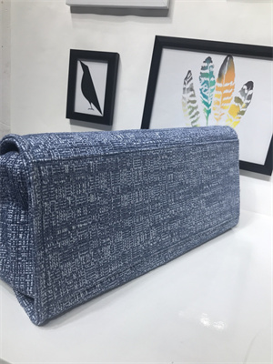 Chanel Deauville Large Shopping Bag Mixed Fibers Gold Tone Metal Blue A66941