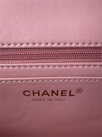Chanel Mini Flap Bag With Top Handle Lambskin Gold Tone Metal Pink AS2431