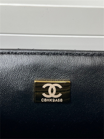 Chanel Mini Flap Bag With Top Handle Grained Calfskin Gold Tone Metal Black AS2431