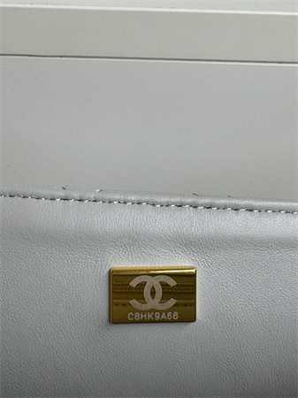 Chanel Mini Flap Bag With Top Handle Charm Lambskin Gold Tone Metal Grey AS2431