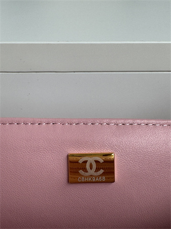Chanel Mini Flap Bag With Top Handle Charm Lambskin Gold Tone Metal Pink AS2431