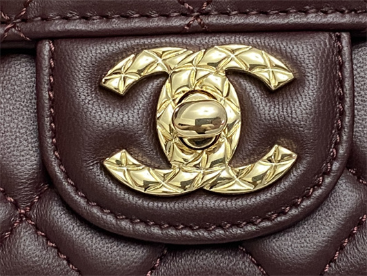 Chanel Mini Flap Bag With Top Handle Shinny Lambskin Gold Tone Metal Burgundy AS4924