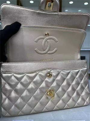 Chanel Medium Classic Flap Bag Metallic Gold AS1112