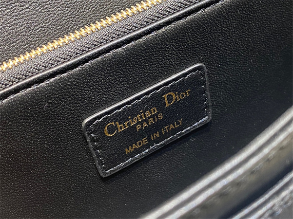 CD Miss Dior Top Handle Bag Cannage Lambskin Black