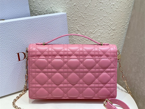 CD Miss Dior Top Handle Bag Cannage Lambskin Pink