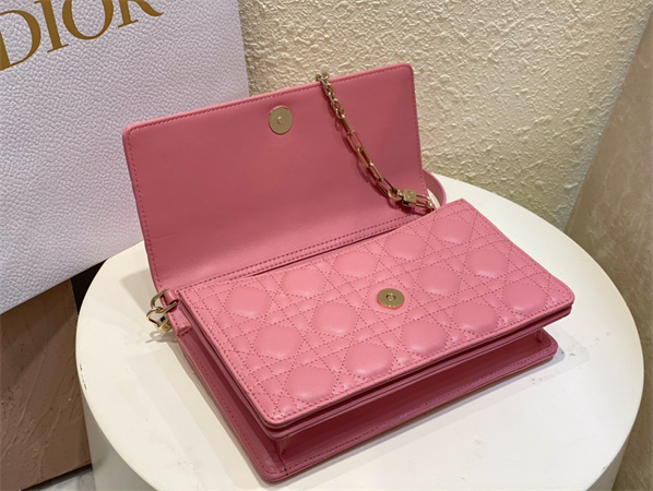 CD Miss Dior Top Handle Bag Cannage Lambskin Pink