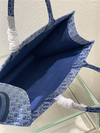 CD Large Book Tote Blue Denim Dior  Oblique Jacquard