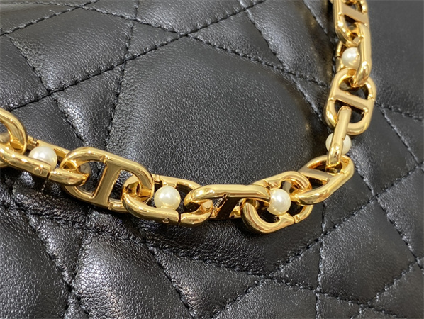 CD Mini Dior Ange Bag Black Macrocannage Calfskin