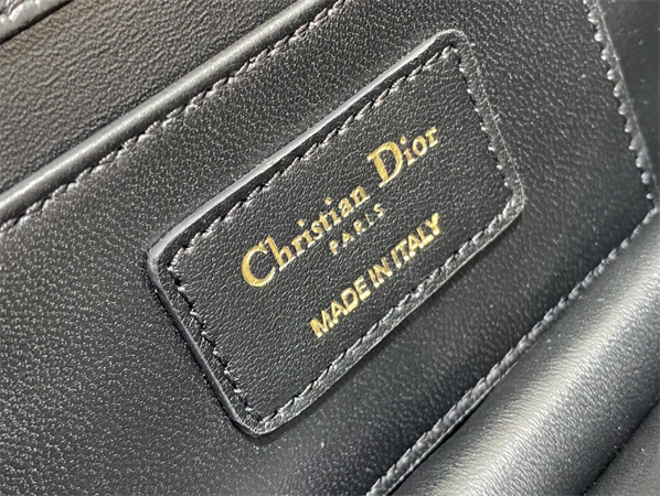 CD Mini Dior Ange Bag Black Macrocannage Calfskin