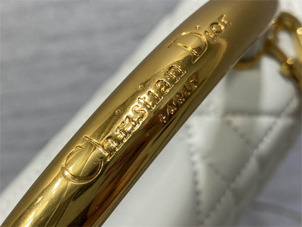 CD Medium Ange Bag White Macrocannage Calfskin