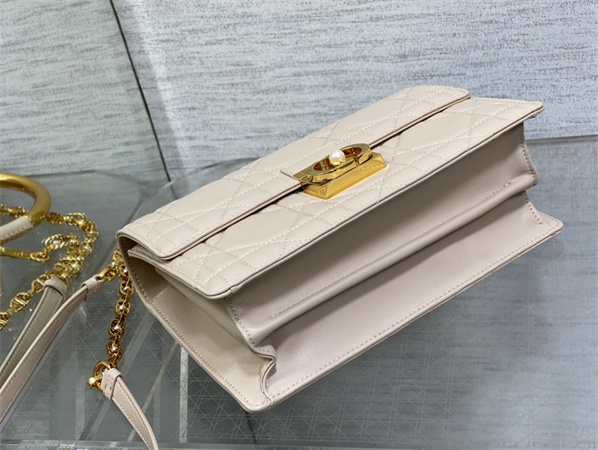 CD Medium Ange Bag Pink Macrocannage Calfskin