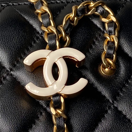 Chanel Vanity Case Lambskin Enamel & Gold-Tone Metal White AP3940