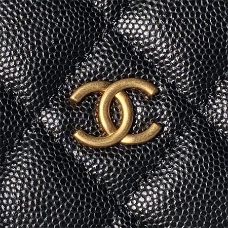 Chanel Clutch With Chain Grained Shiny Calfskin & Gold-Tone Metal Black AP4066
