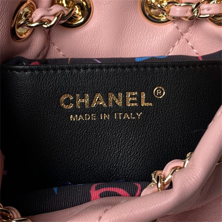 Chanel Backpack Shiny Lambskin Gold Tone Metal Pink AS4810