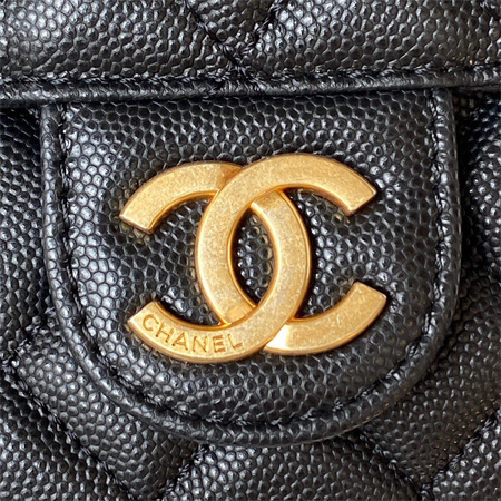 Chanel Small Hobo Bag Grained Calfskin Gold Tone Metal Black AS3710