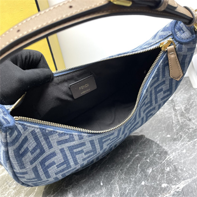 Fen.digraphy Small Bag Light Blue FF Denim Fabric Bag