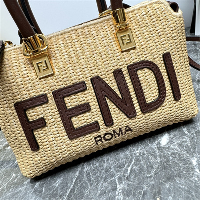 Fen.di By The Way Mini Bag Natural Raffia