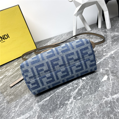 Fen.di By The Way Mini Bag Light Blue FF Denim Fabric