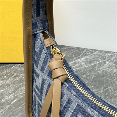 Fen.di Mini Fendessence Light Blue FF Denim Fabric Mini Bag