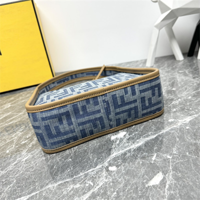 Fen.di Mini Fendessence Light Blue FF Denim Fabric Mini Bag