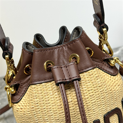Fen.di MON TRESOR Natural raffia mini bag