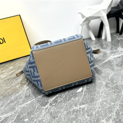 Fen.di ORIGAMI Mini Light blue FF denim fabric mini bag that can be transformed