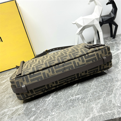 Fen.di Simply Fendi Medium Brown FF jacquard fabric Bag