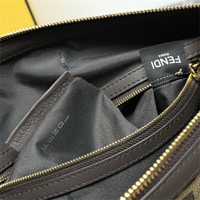 Fen.di Simply Fendi Medium Brown FF jacquard fabric Bag