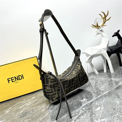 Fen.di Simply Fendi Mini Brown FF jacquard fabric mini bag