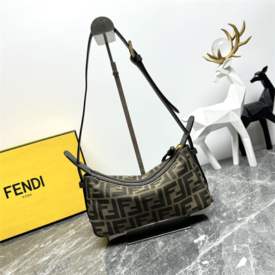 Fen.di Simply Fendi Mini Brown FF jacquard fabric mini bag