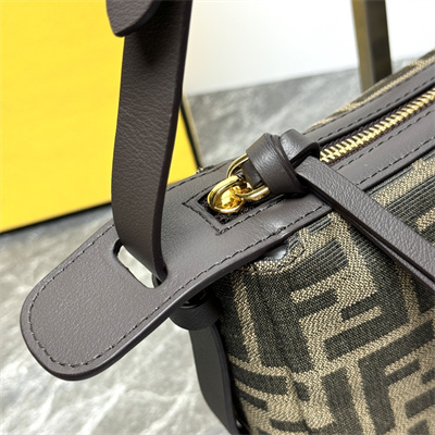 Fen.di Simply Fendi Mini Brown FF jacquard fabric mini bag