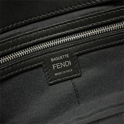 Fen.di BAGUETTE Bag Black Nappa Leather With FF Motif