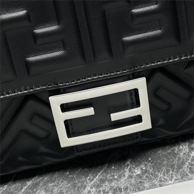 Fen.di BAGUETTE Bag Black Nappa Leather With FF Motif