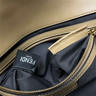 Fen.di BAGUETTE Bag Beige Nappa Leather With FF Motif