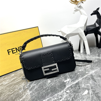 Fen.di Baguette MiniSelleria bag with 309 hand-sewn topstitches